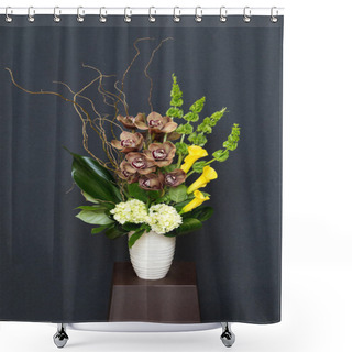 Personality  Floral Arangement With Calla, Cymbidium, Hydrangea, Orchids, Moluccella Shower Curtains