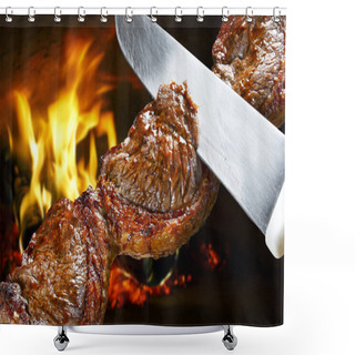 Personality  Traditional Brazilian Barbecue. Shower Curtains