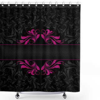 Personality  Elegant Pink And Black Frame Shower Curtains