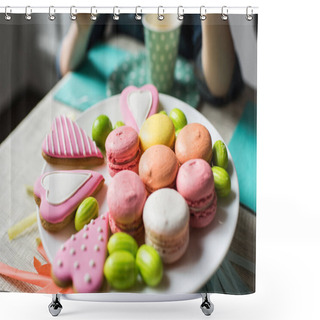 Personality  Delicious Sweets At Birthday Party Shower Curtains