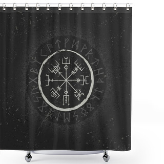 Personality  Dark Runic Symbols Wallpaper Shower Curtains