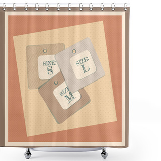 Personality  Size Tag Illustration, Vector Shower Curtains