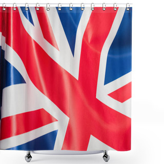 Personality  Close Up Of National Flag Of United Kingdom With Red Cross  Shower Curtains