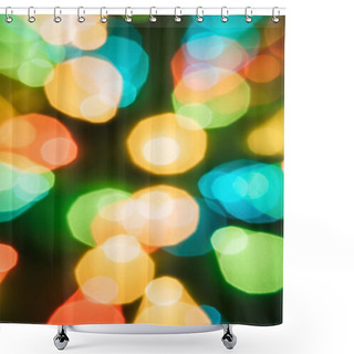 Personality  Christmas Background With Colourful Bokeh And Bright Lights  Shower Curtains