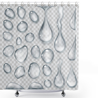 Personality  Transparent Gray Drops. Transparency Only In Vector Format Shower Curtains