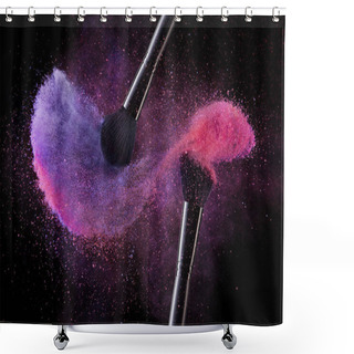 Personality  Cosmetic Brushes And Explosion Colorful Powders. Shower Curtains