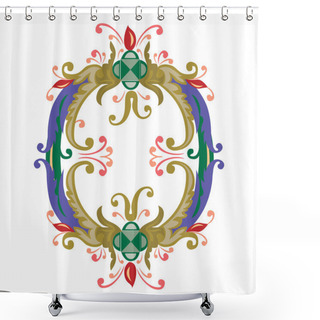Personality  Colorful English Alphabets - Plant Style - Letter O Shower Curtains