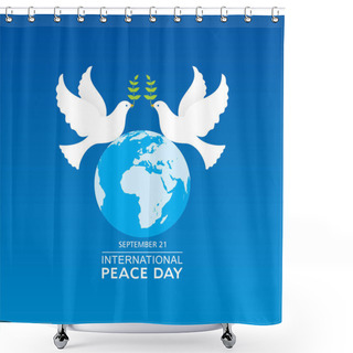 Personality  Vector Illustration Of International Peace Day Observed On September 21 Shower Curtains