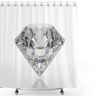Personality  3D Rendering Of Diamonds On A White Background With Reflections Shower Curtains