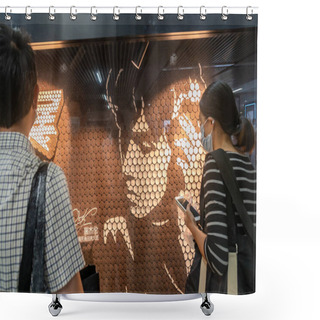 Personality  An Exhibition Of Covers Of Taiwanese Singer Jay Chou's Albums, Which Are Composed Of Over 50 Thousand Pieces Of Biscuits, Is Held At A Metro Stop In Shanghai, China, 21 May 2020. Shower Curtains