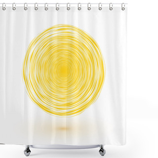 Personality  Sun Symbol Yellow Circle Composed Of Thin Lines Shower Curtains
