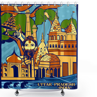 Personality  Colorful Cultural Display Of State Uttar Pradesh In India Shower Curtains