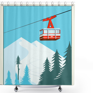 Personality  Vintage Winter Cartoon Background  Shower Curtains