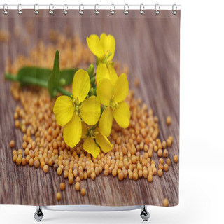 Personality  Mustard Flower With Seeds Shower Curtains