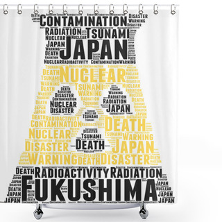 Personality  Fukushima Word Cloud Concept Shower Curtains