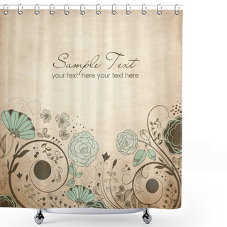 Personality  Floral Greeting Card Shower Curtains