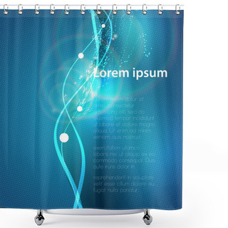 Personality  Vector Illustration Of Blue Abstract Background With Blurred Magic Light Curved Lines Shower Curtains