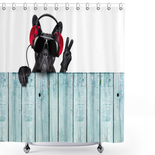 Personality  Dj Dog  Shower Curtains