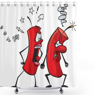 Personality  Mr And Mrs Firecracker Shower Curtains