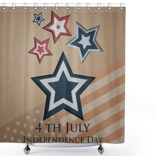 Personality  Vector Independence Day Background. Retro Vintage Version Shower Curtains