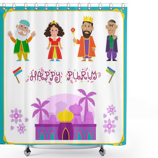 Personality  Purim Holiday Characters Shower Curtains