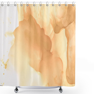 Personality  Brown Splashes Of Alcohol Ink As Abstract Background Shower Curtains
