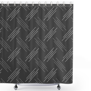 Personality  Monochrome Pattern With White And Gray Diagonal Uneven Stripes Shower Curtains