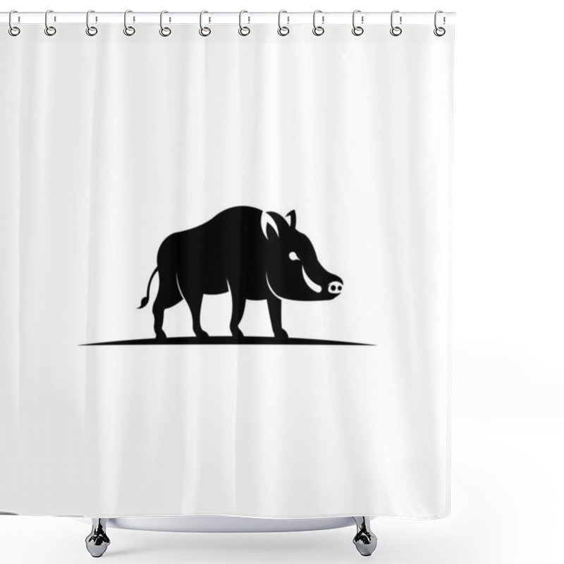 Personality  Wild Boar Side View Vector Icon,Forest Animal Symbol  Shower Curtains