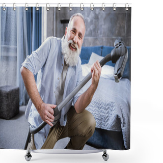 Personality  Man With Vacuum Cleaner Shower Curtains