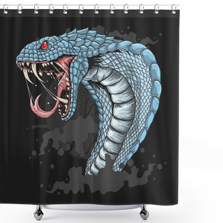 Personality  King Cobra Head. Vector Illustration Shower Curtains
