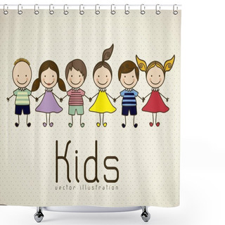 Personality  Kids Icons Shower Curtains