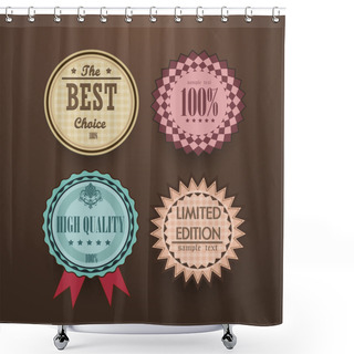 Personality  Collection Of Vintage High Quality Labels Shower Curtains
