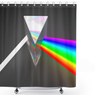 Personality  Prism Light Spectrum Dispersion. On Dark Background Shower Curtains