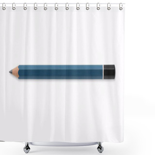 Personality  Close Up Wood Blue Pencil Isolated On White Background With Clipping Path Shower Curtains