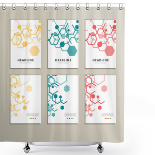 Personality  Set Of Six Book Covers The Background Hexagons Shower Curtains