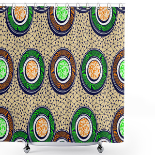 Personality  Seamless Pattern, Printed Fabric, Local Textile Of Africa, Picture Art And Abstract Background, Used For Fashion Clothes, Scarf, Shawl, Carpet, Handkerchief, Pillowcase And Bag, Vector Illustration. Shower Curtains