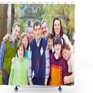 Personality  Group Of Happy People With Disabilities Shower Curtains