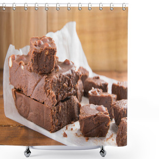 Personality  Chocolate Cake (fudge) With  Hazelnuts Shower Curtains