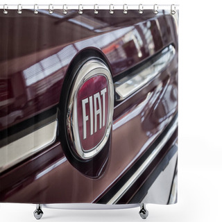 Personality  01 Of August,2017 - Vinnitsa,Ukraine - The Logo Of The Brand FIAT,FIAT Logo,FIAT Concept Car,FIAT 500 Shower Curtains