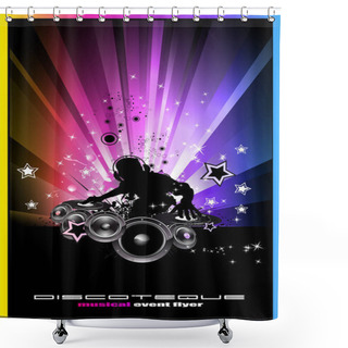 Personality  Music Event Party Flyer. Discotheque Concept Shower Curtains