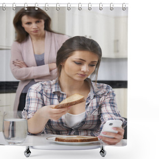 Personality  Mother Worried About Teenage Daughter's Diet Shower Curtains