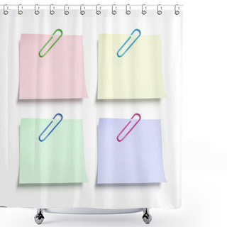 Personality  Post It Note Papers With Paperclips Shower Curtains