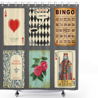 Personality  Wonderland Playing Cards Shower Curtains