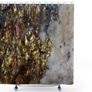 Personality  Crystal,nugget, Gold, Bronze, Copper, Iron. Macro Shower Curtains