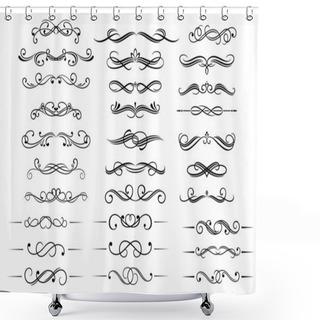 Personality  Calligraphic Elements And Headers Set Shower Curtains