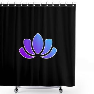 Personality  Beautiful Lotus Flower Blue Gradient Vector Icon Shower Curtains