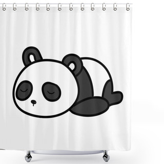 Personality  Baby Panda Sleeping Vector Illustration Shower Curtains