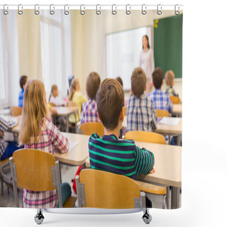 Personality  Group Of School Kids And Teacher In Classroom Shower Curtains