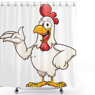 Personality  White Chicken Shower Curtains
