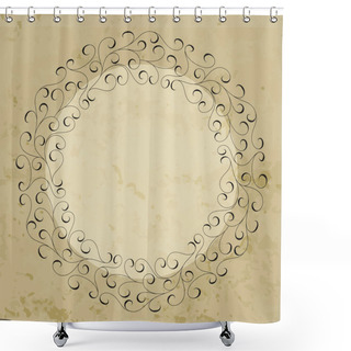 Personality  Elegant Hand Drawn Retro Floral Frame. Shower Curtains
